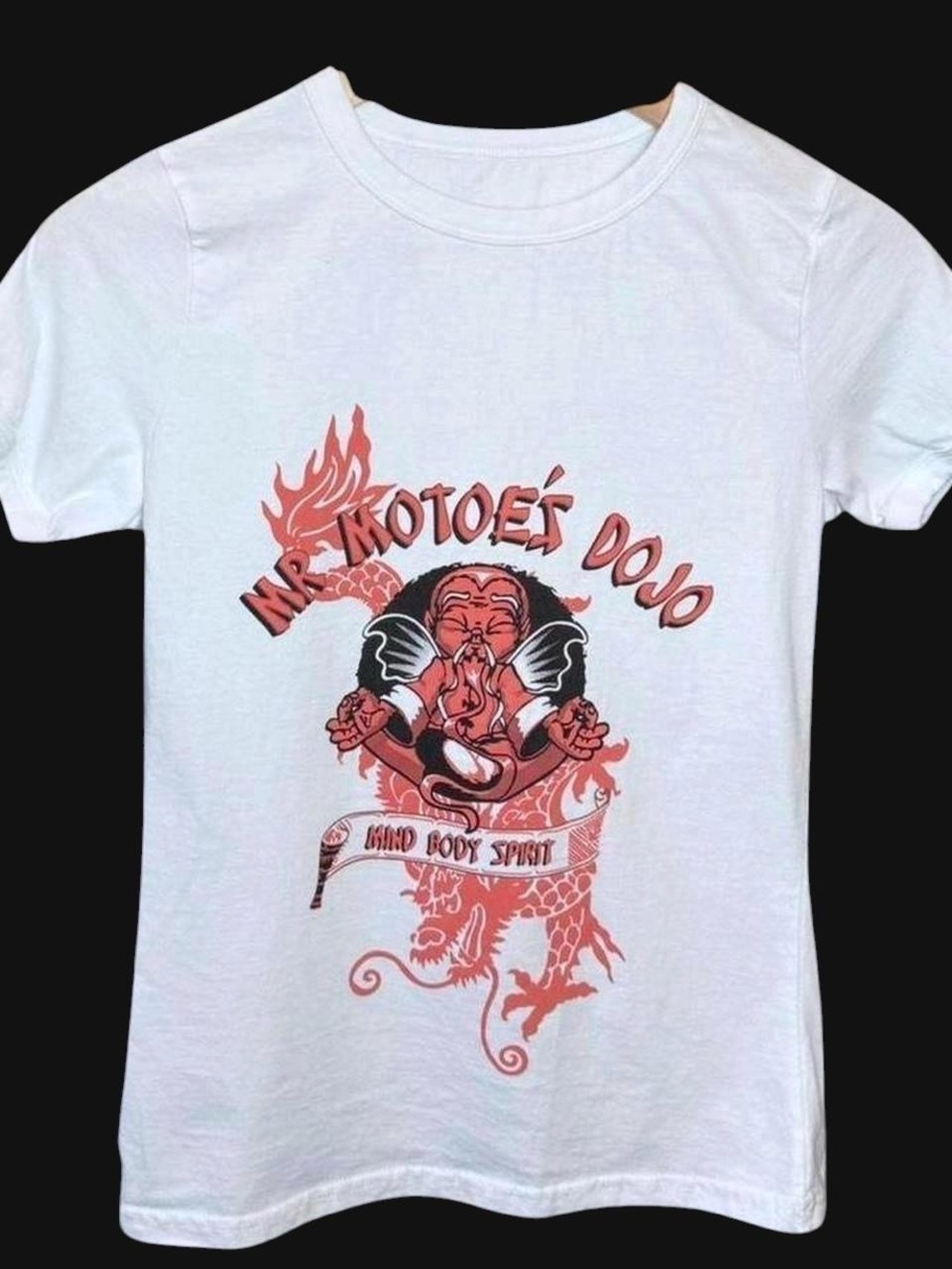 Y2K Mr Motoé Dojo Baby Tee Dragon Graphic Fitted Tee XS S M